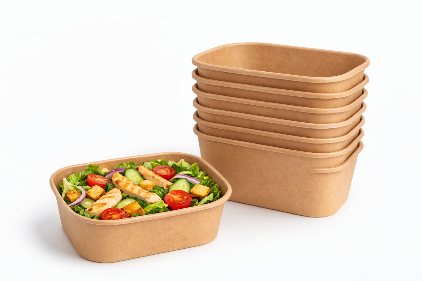 Rechteckige Salatschale - Pappe - RyanPack