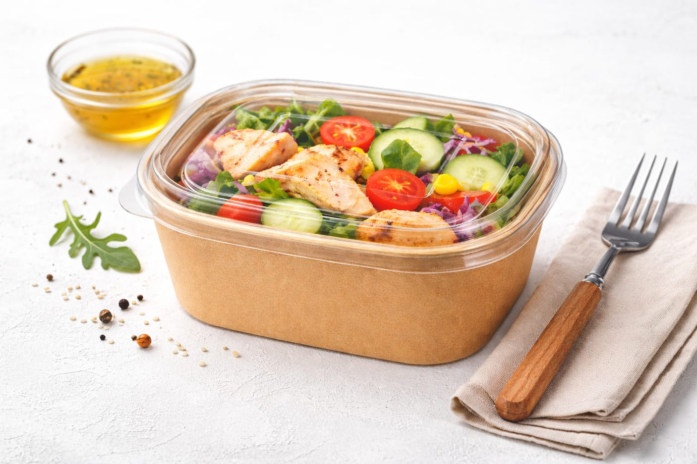 Deckel für Rechteckige Saladschale - PET - RyanPack