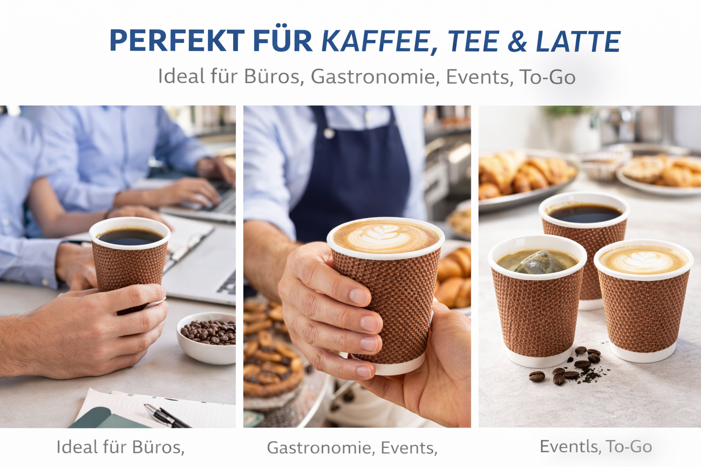 Einweg - Kaffeebecher - Pappe - rippel wall - RyanPack