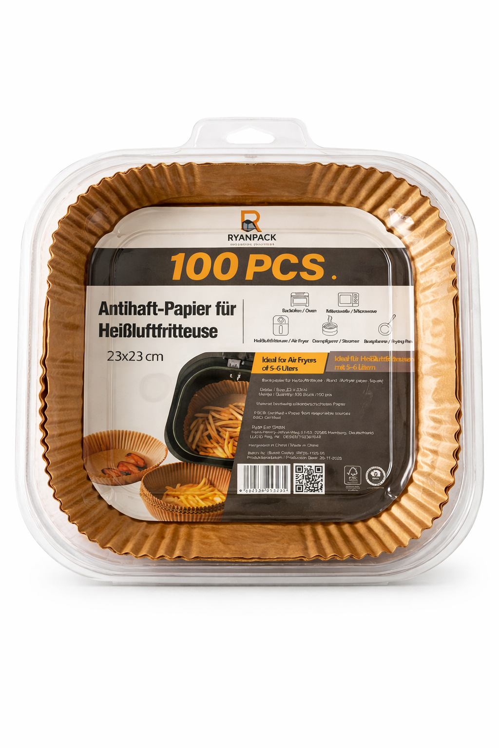 Airfryer Papier – Backpapier für Heißluftfritteuse | RyanPack