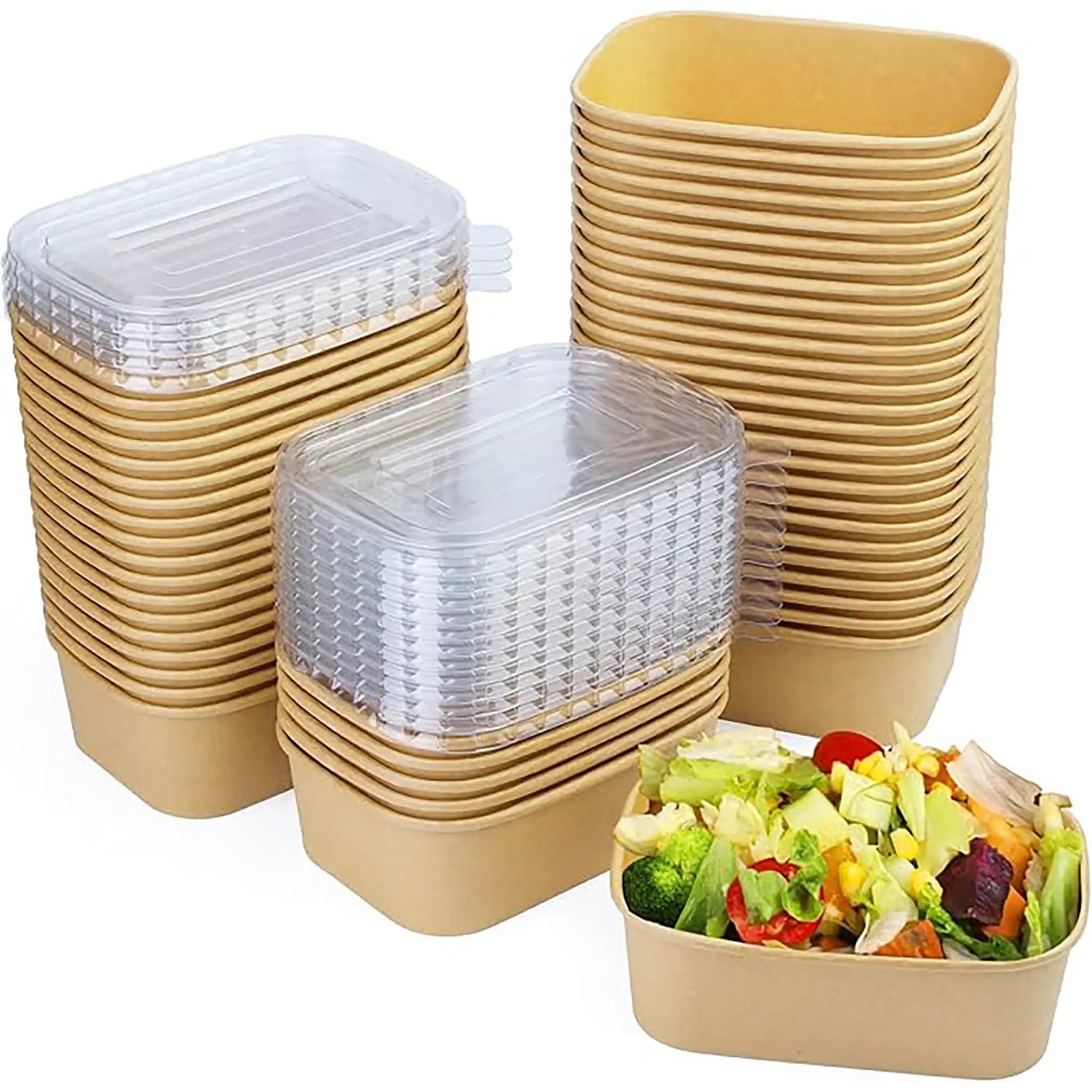 Rechteckige Salatschale - Pappe - RyanPack