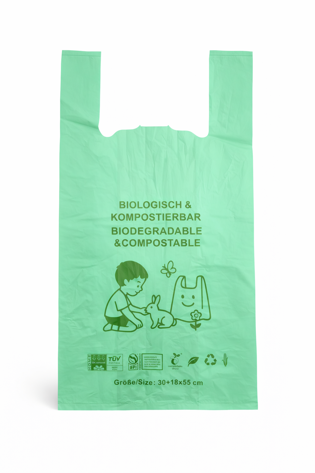 Compostable organic vest carrier bags made from cornstarch - RyanPack