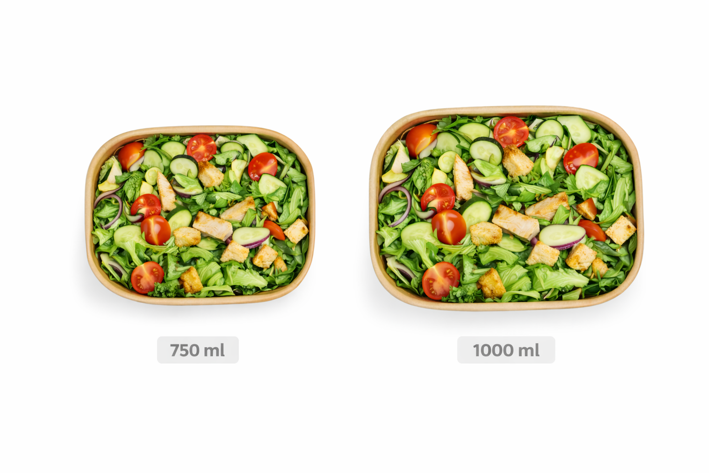 Rechteckige Salatschale - Pappe - RyanPack