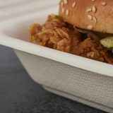 Bagasse Menüboxen mit Deckel, ungeteilt - Zuckerrohr - RyanPack