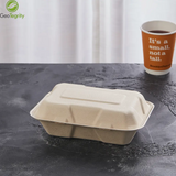 Bagasse meal boxes with lid, undivided - sugar cane - RyanPack