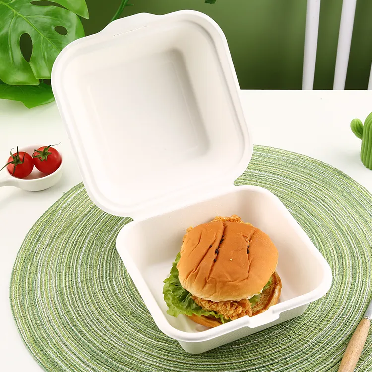 Bagasse Menüboxen Rechteckig ungeteilt - Zuckerrohr - RyanPack