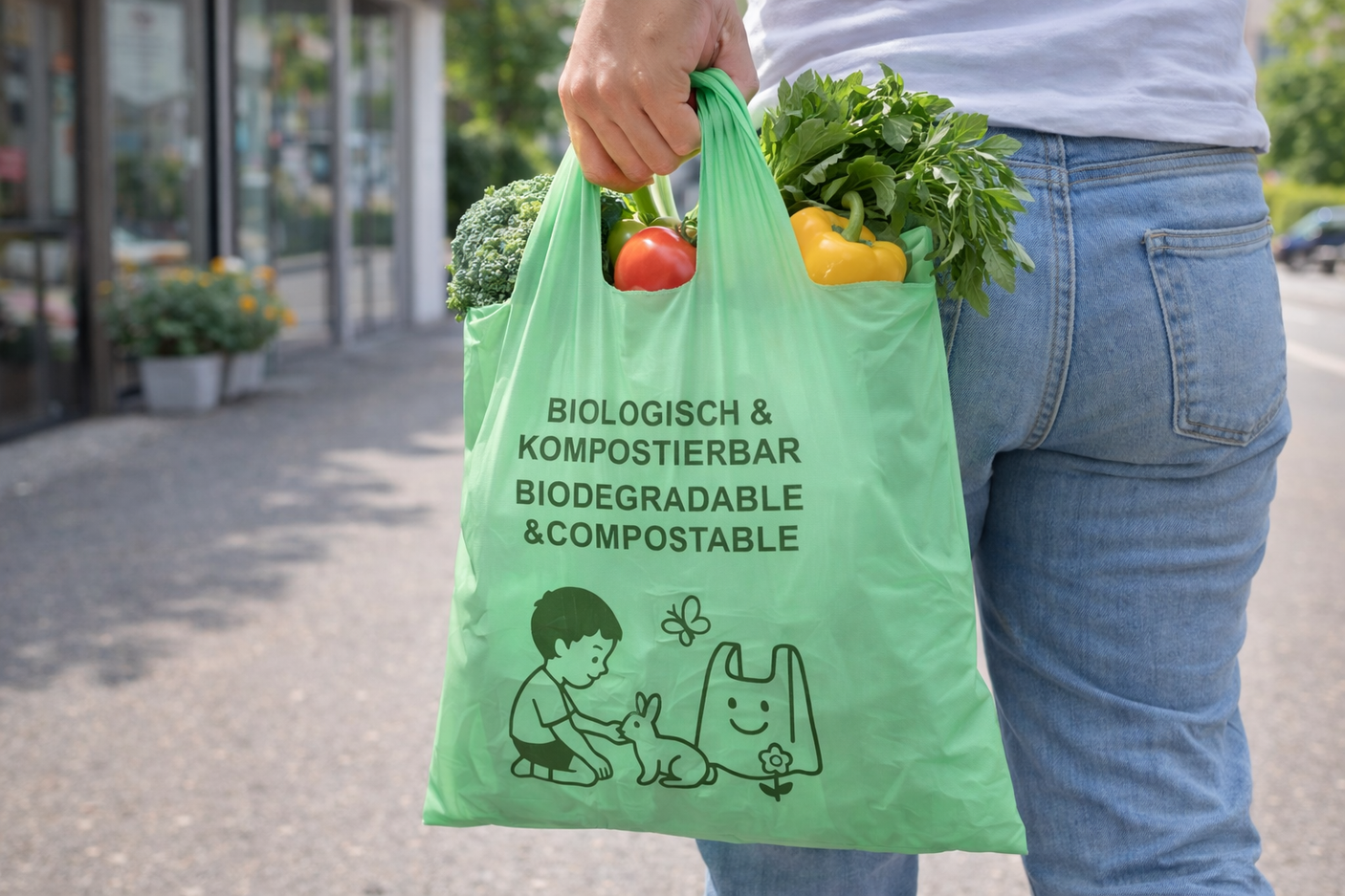 Compostable organic vest carrier bags made from cornstarch - RyanPack