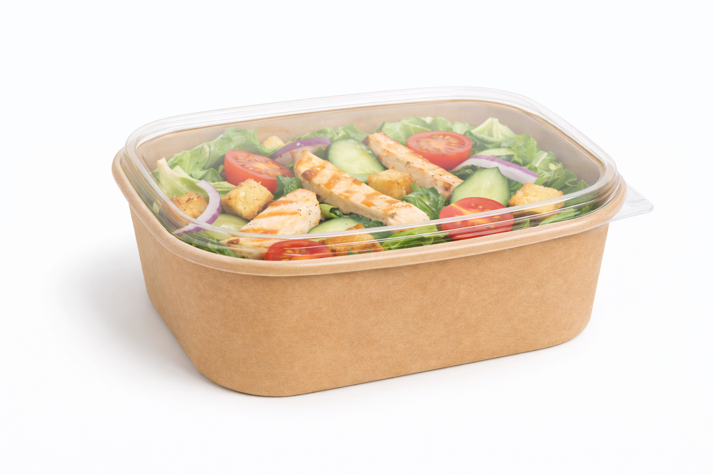 Rechteckige Salatschale - Pappe - RyanPack