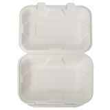 Bagasse Menüboxen mit Deckel, ungeteilt - Zuckerrohr - RyanPack