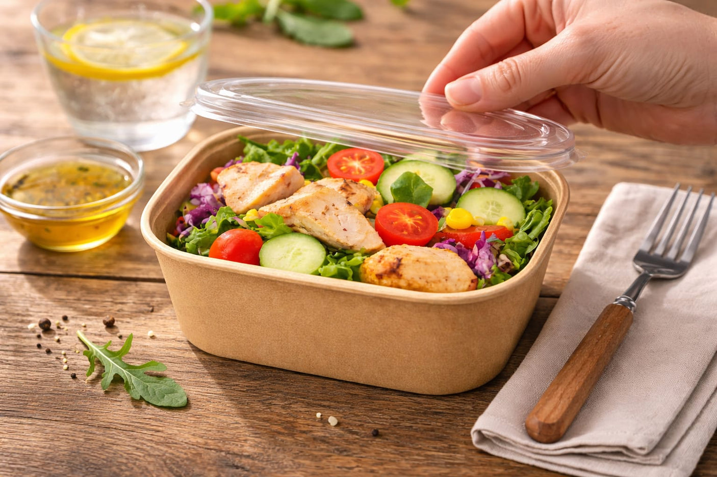 Deckel für Rechteckige Saladschale - PET - RyanPack