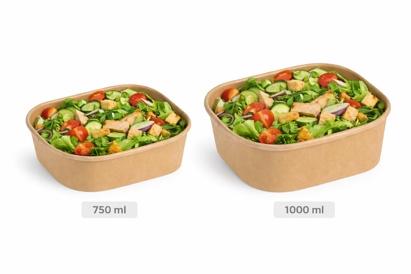 Rechteckige Salatschale - Pappe - RyanPack