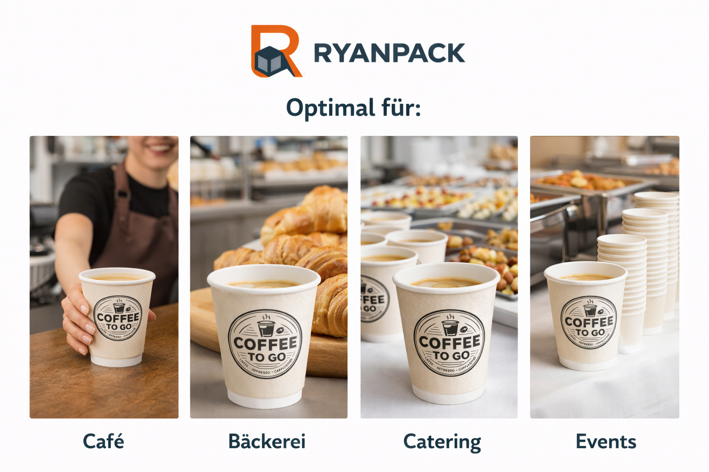 Einweg - Kaffeebecher - doppelwandig - Pappe - RyanPack