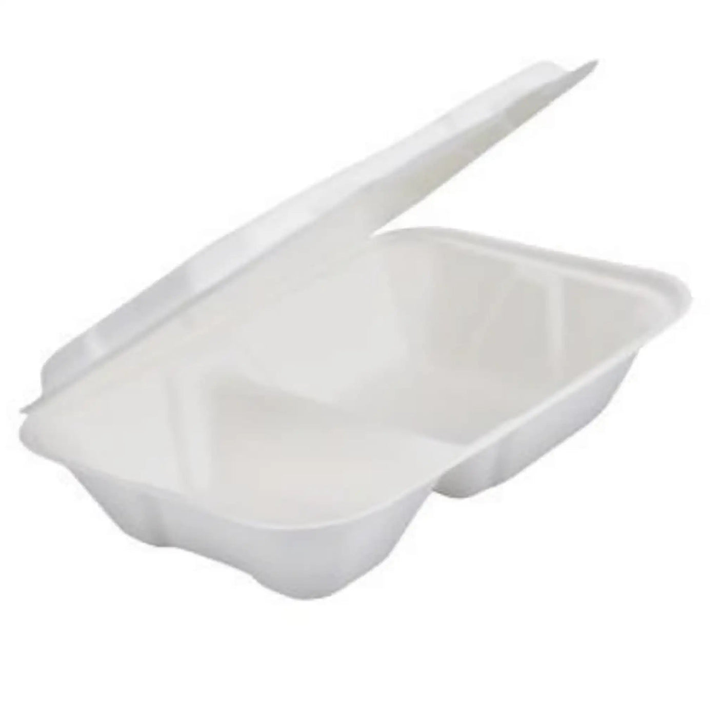Bagasse 2-geteilt Menüboxen mit Deckel - Zuckerrohr - RyanPack