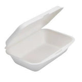 Bagasse Menüboxen mit Deckel, ungeteilt - Zuckerrohr - RyanPack