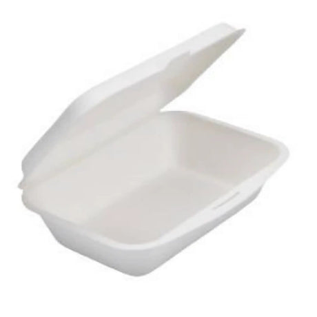 Bagasse Menüboxen mit Deckel, ungeteilt - Zuckerrohr - RyanPack