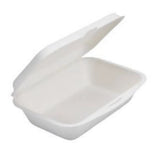 Bagasse Menüboxen mit Deckel, ungeteilt - Zuckerrohr - RyanPack