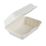 Bagasse Menüboxen mit Deckel, ungeteilt - Zuckerrohr - RyanPack